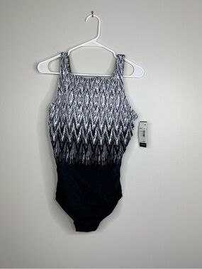 NWT Shapesolver Sharp Therapy High Neck One Piece Swimsuit 14